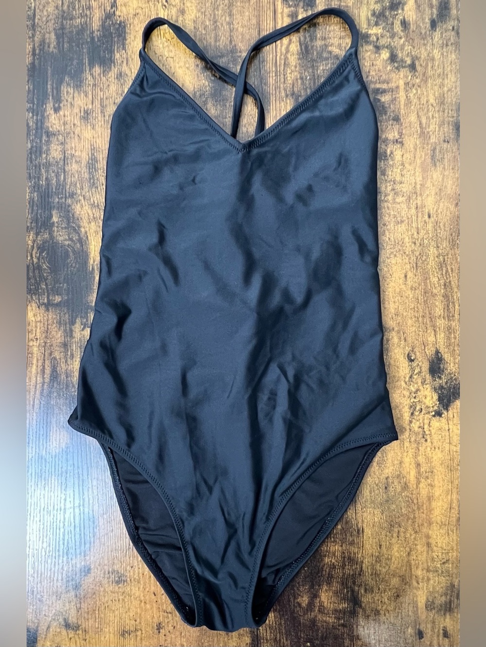 aerie Black Strappy One-Piece Swimsuit Extra Small
